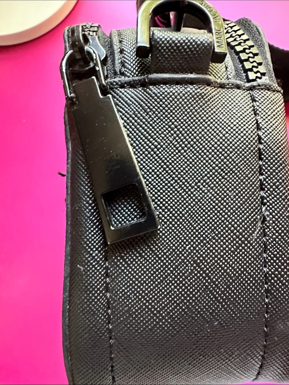 Marc Jacobs Snap Shot Black Leather Compact Double-Zip Camera Crossbody